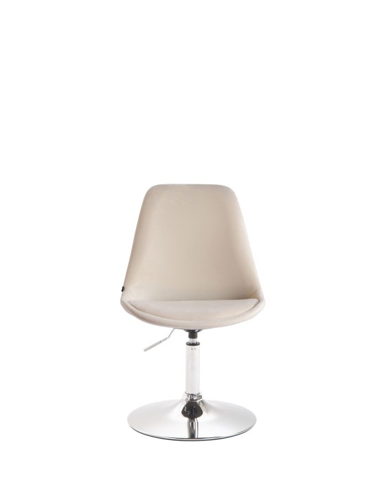 Cadeira da sala de jantar Maverick veludo cromado, creme