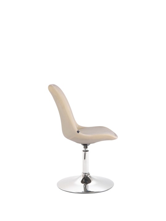 Cadeira da sala de jantar Maverick veludo cromado, creme