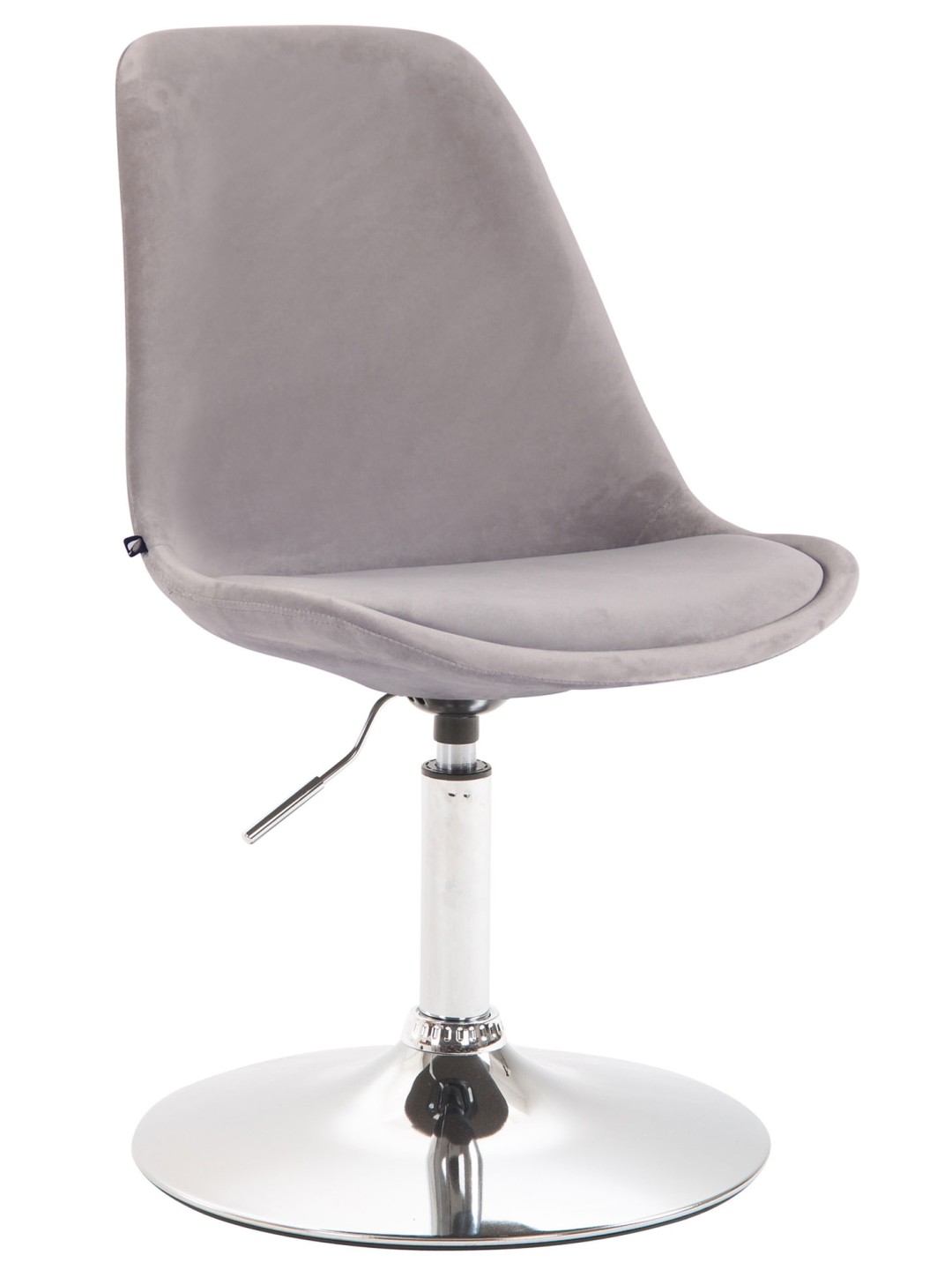 Cadeira da sala de jantar Maverick veludo cromado, cinza
