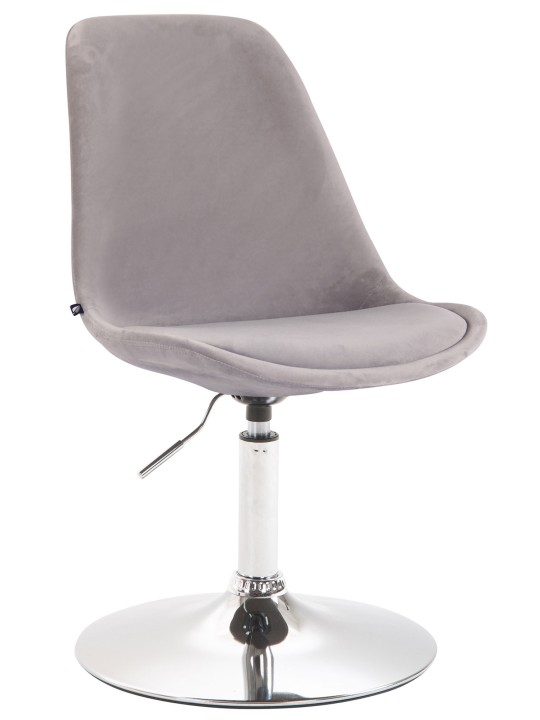 Cadeira da sala de jantar Maverick veludo cromado, cinza
