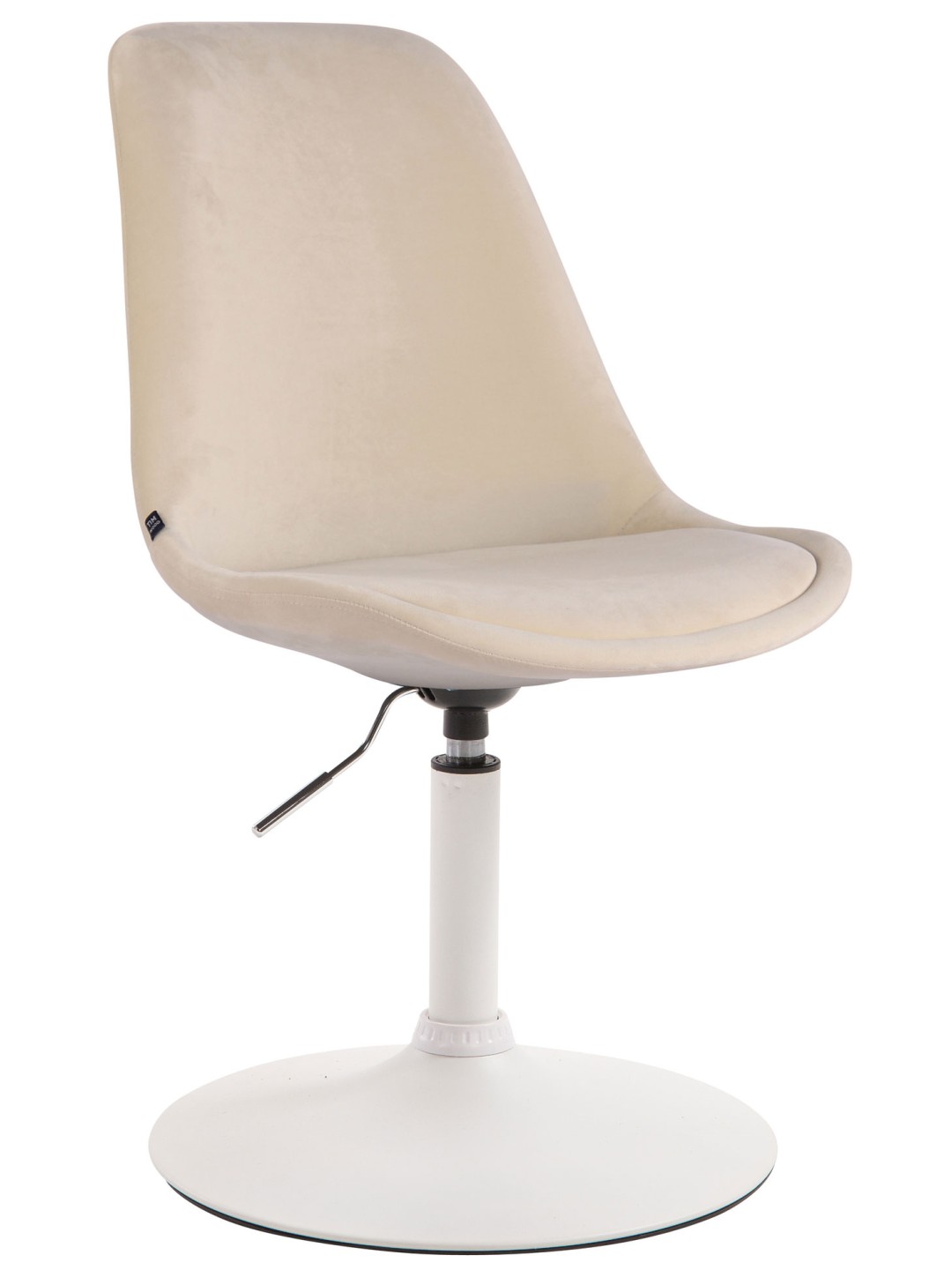 Cadeira de jantar de veludo Maverick, creme