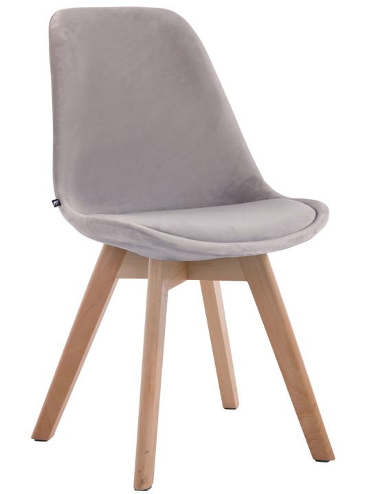 Cadeira para visitantes Borneo V2 veludo natural, cinza