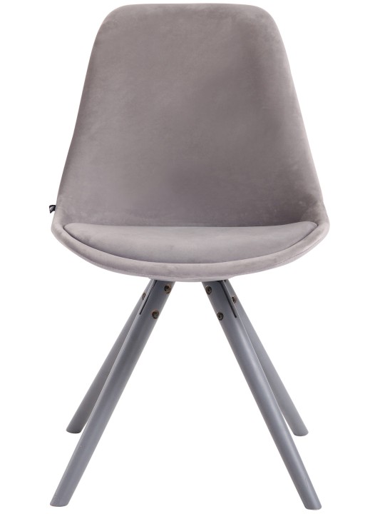 Cadeira para visitantes Toulouse veludo redonda, cinza Cadeira para visitantes Toulouse veludo redonda, cinza