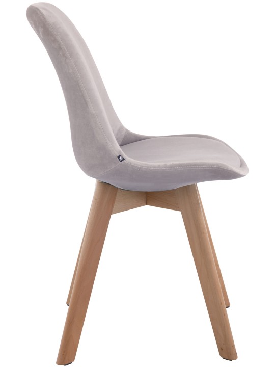 Cadeira para visitantes Borneo V2 veludo natural, cinza