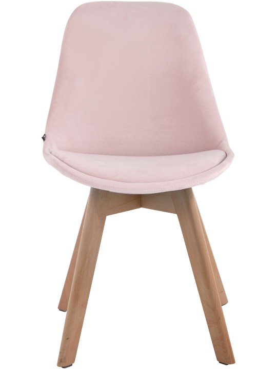 Cadeira para visitantes Borneo V2 veludo natural, rosa