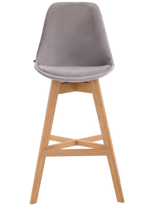Conjunto de 2 bancos altos em veludo Cannes natural, cinza