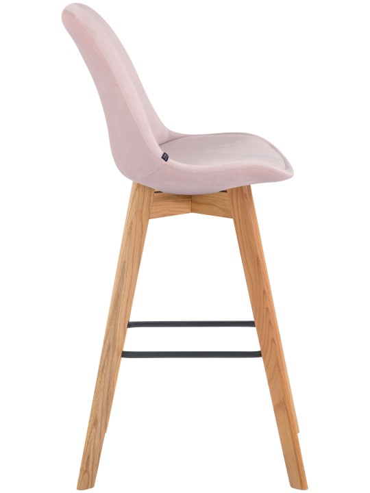 Conjunto de 2 bancos altos Metz veludo natural, rosa Conjunto de 2 bancos altos Metz veludo natural, rosa