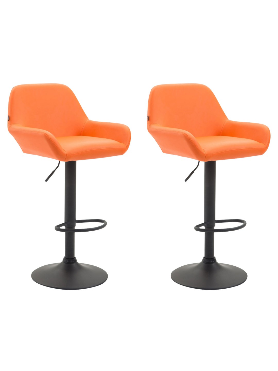 Conjunto de 2 bancos altos em pele sintética Braga, laranja