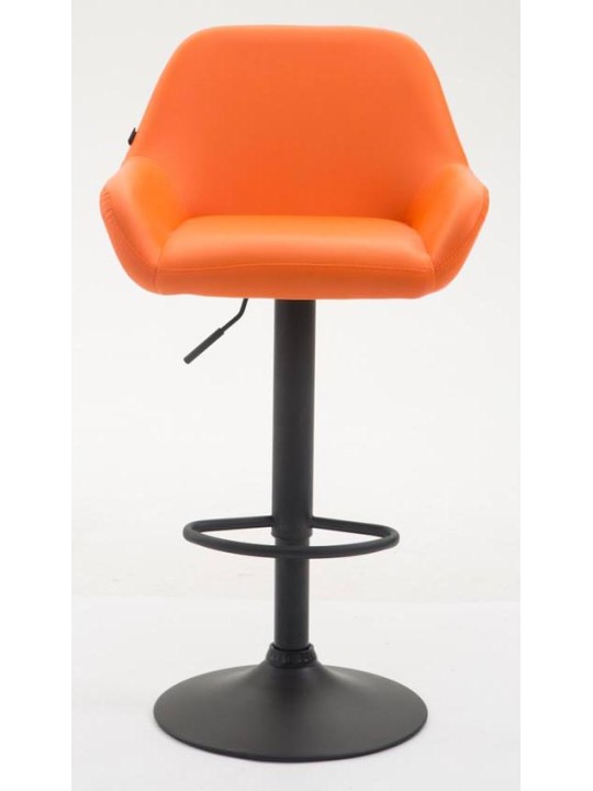 Conjunto de 2 bancos altos em pele sintética Braga, laranja Conjunto de 2 bancos altos em pele sintética Braga, laranja