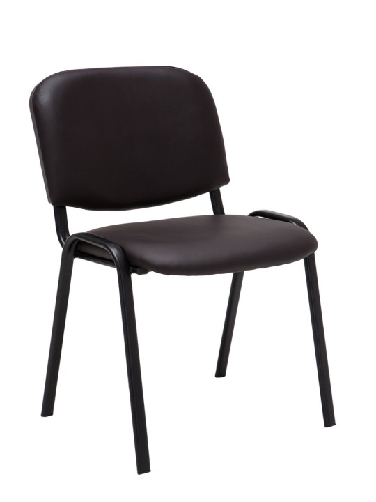 Conjunto de 4 cadeiras para visitantes Ken em couro sintético, castanho