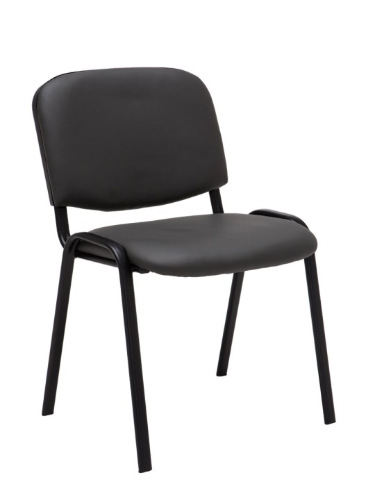 Conjunto de 4 cadeiras para visitantes Ken em couro sintético, cinza Conjunto de 4 cadeiras para visitantes Ken em couro sintético, cinza