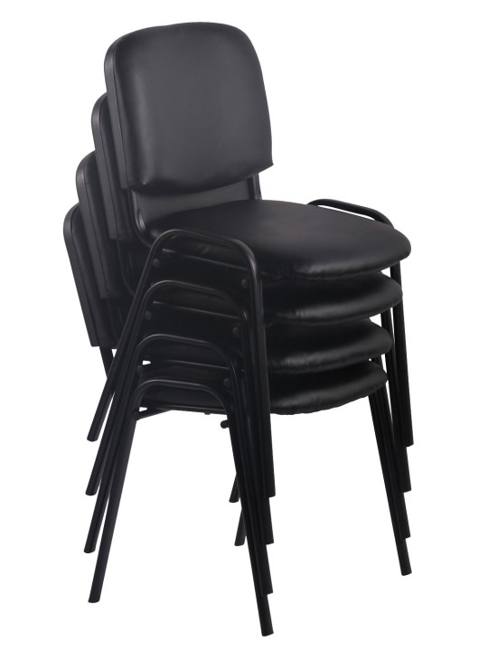 Conjunto de 4 cadeiras para visitantes Ken em couro sintético, creme Conjunto de 4 cadeiras para visitantes Ken em couro sintético, creme