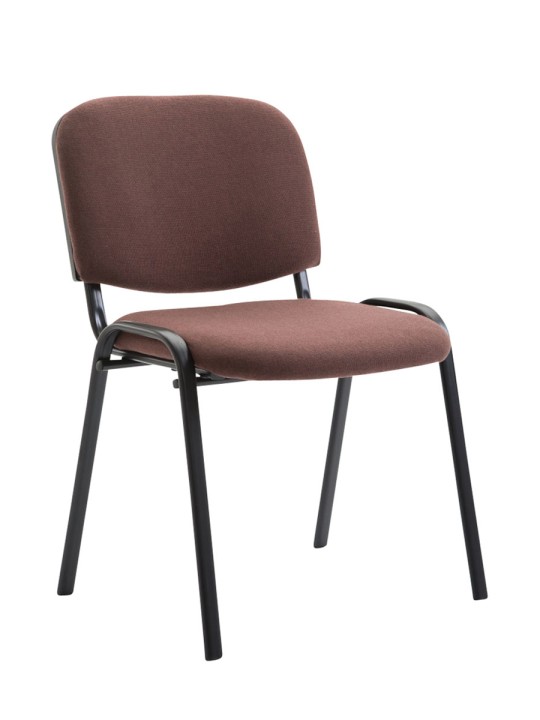 Conjunto de 4 cadeiras para visitantes em tecido Ken, castanho