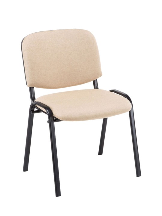 Conjunto de 4 cadeiras para visitantes em tecido Ken, creme