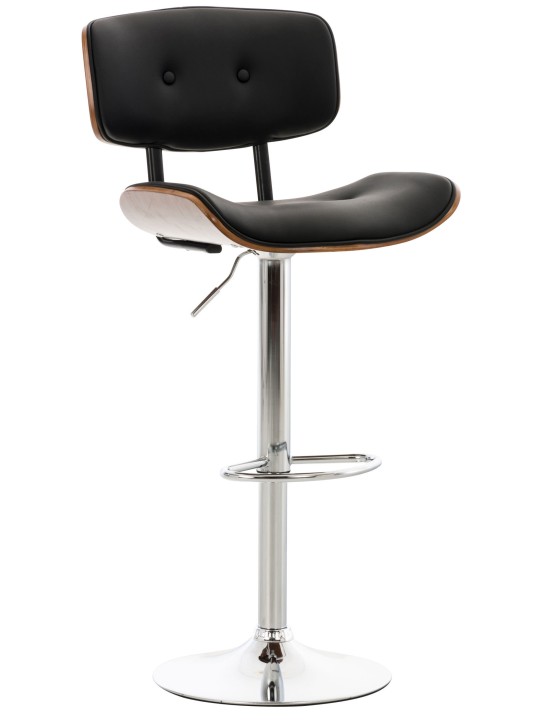 Banqueta alta Sarnia couro sintético, nogueira/preto