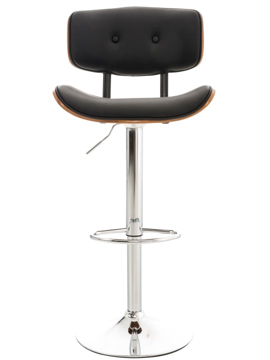 Banqueta alta Sarnia couro sintético, nogueira/preto
