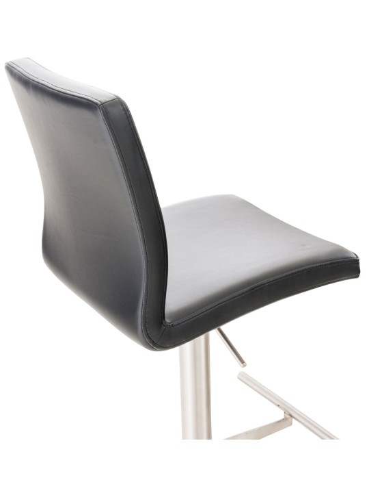 Banqueta alta Cádiz couro sintético aço inoxidável, preto Banqueta alta Cádiz couro sintético aço inoxidável, preto