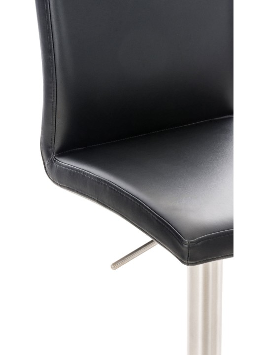 Banqueta alta Cádiz couro sintético aço inoxidável, preto Banqueta alta Cádiz couro sintético aço inoxidável, preto
