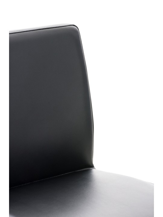 Banqueta alta Cádiz couro sintético aço inoxidável, preto Banqueta alta Cádiz couro sintético aço inoxidável, preto