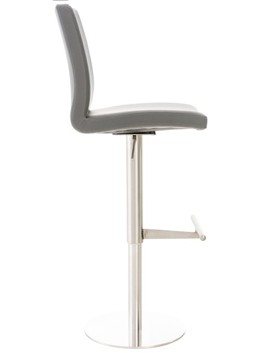 Banqueta alta Cádiz couro sintético aço inoxidável, cinza Banqueta alta Cádiz couro sintético aço inoxidável, cinza