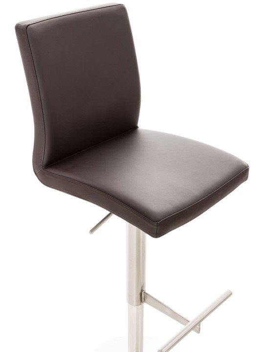 Banqueta alta Cádiz couro sintético aço inoxidável, castanho Banqueta alta Cádiz couro sintético aço inoxidável, castanho
