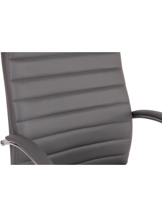 Cadeira de escritório Valais em couro sintético com função de massagem, cinza