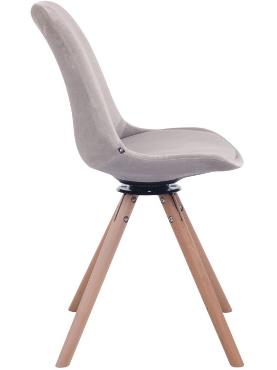 Cadeira da sala de jantar Troyes veludo redondo natural, cinza