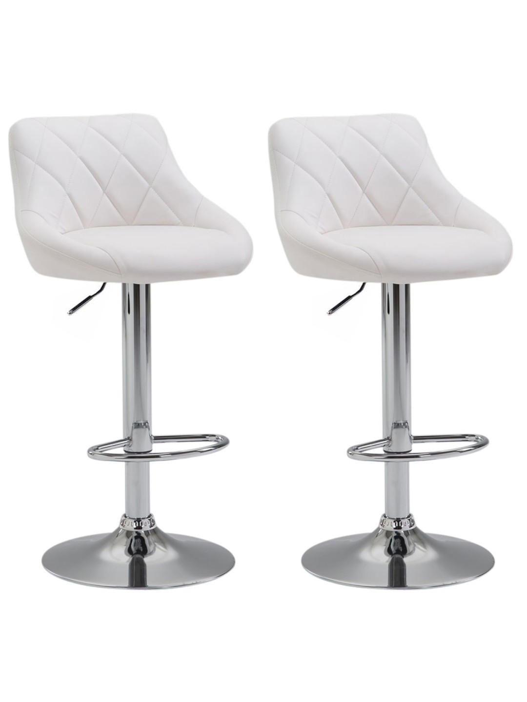 Conjunto de 2 bancos altos em pele sintética Lazio C, branco