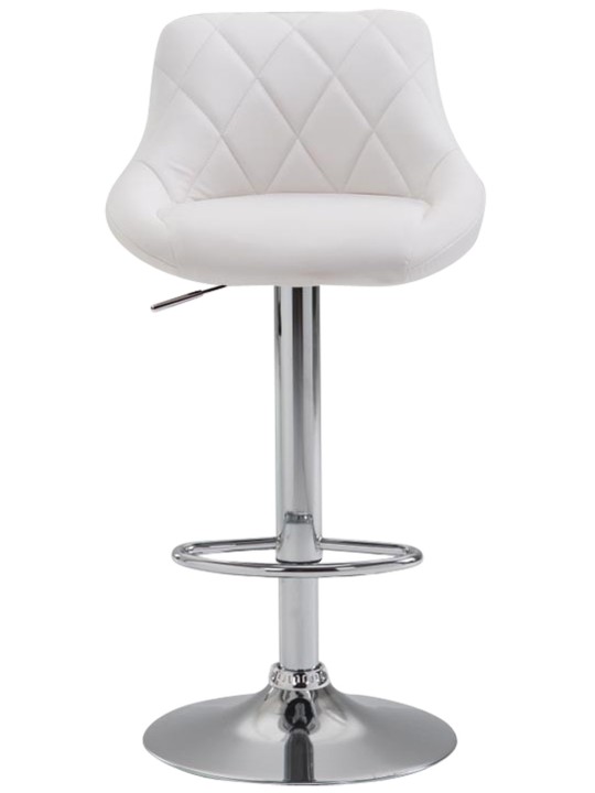 Conjunto de 2 bancos altos em pele sintética Lazio C, branco Conjunto de 2 bancos altos em pele sintética Lazio C, branco