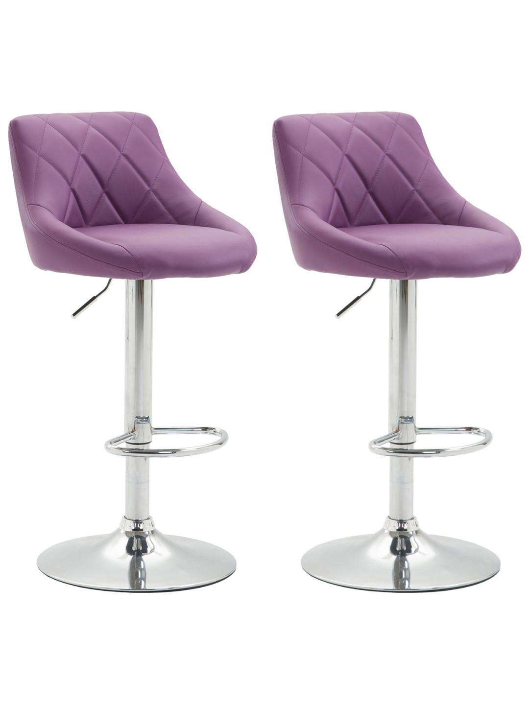 Conjunto de 2 bancos altos em pele sintética Lazio C, lilás