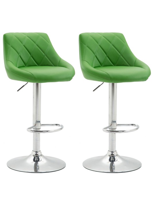 Conjunto de 2 bancos altos em pele sintética Lazio C, verde