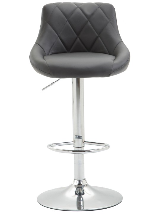 Conjunto de 2 bancos altos em pele sintética Lazio C, cinza Conjunto de 2 bancos altos em pele sintética Lazio C, cinza