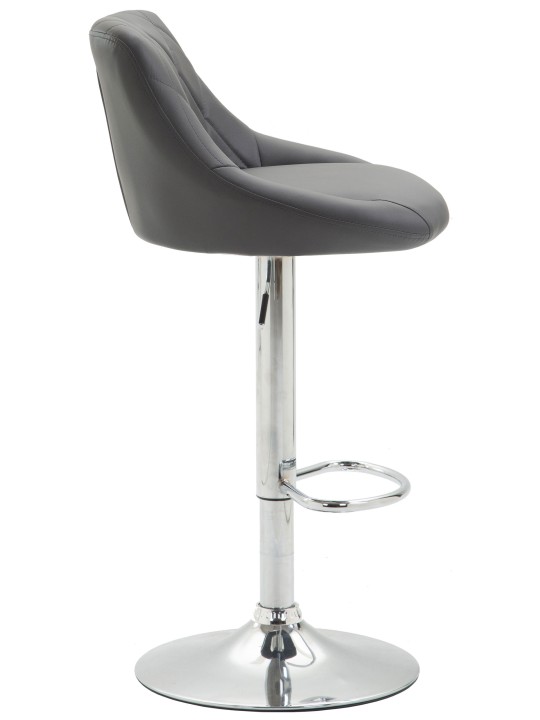 Conjunto de 2 bancos altos em pele sintética Lazio C, cinza Conjunto de 2 bancos altos em pele sintética Lazio C, cinza