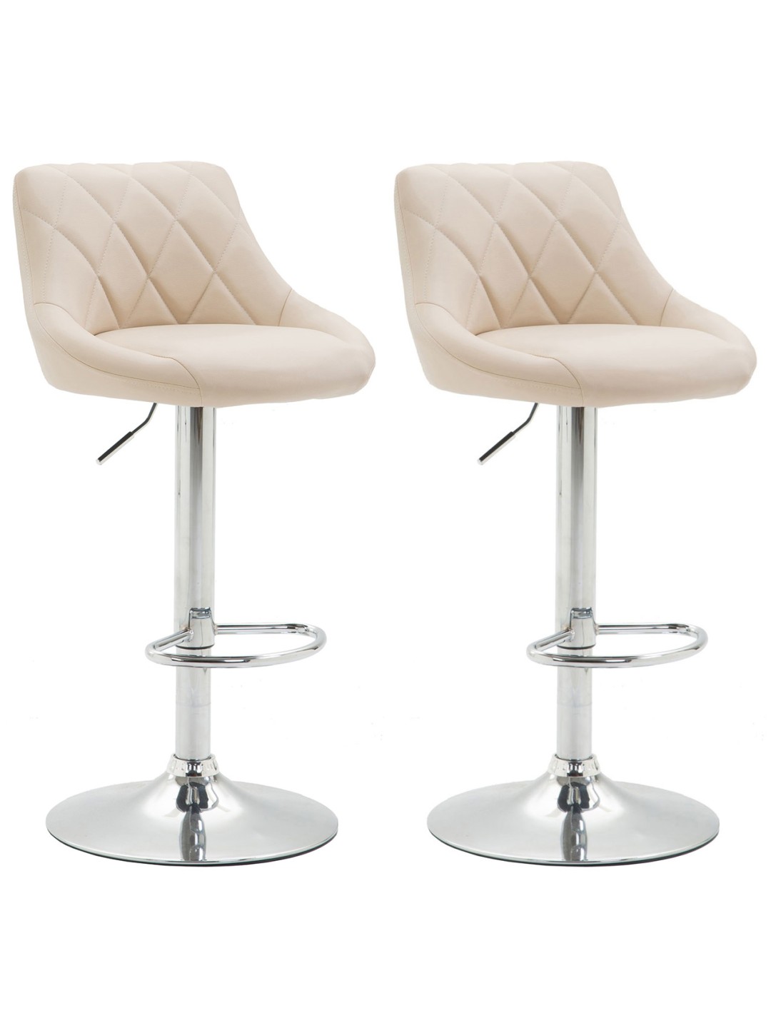 Conjunto de 2 bancos altos em pele sintética Lazio C, creme