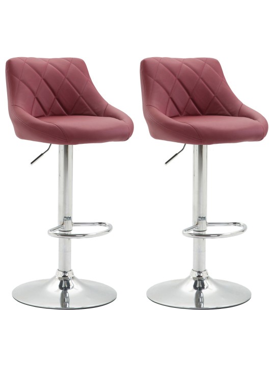 Conjunto de 2 bancos altos em pele sintética Lazio C, bordô Conjunto de 2 bancos altos em pele sintética Lazio C, bordô