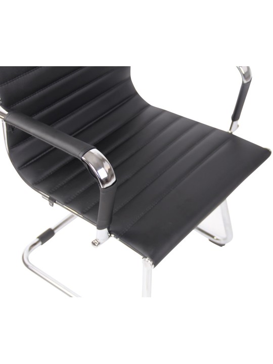 Cadeira para visitantes Balve em imitação de couro, preto