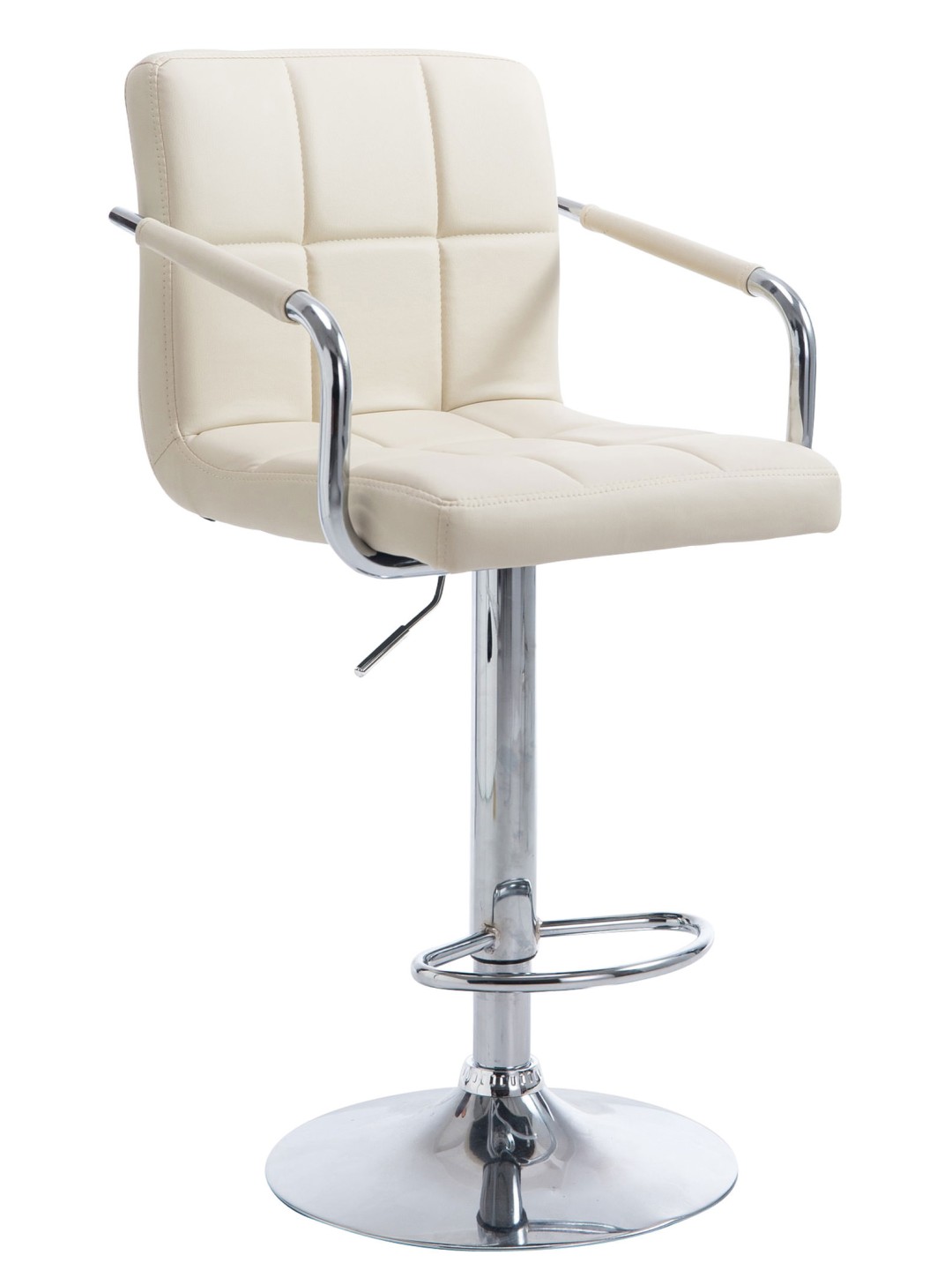 Banqueta alta Lucy V2 cromada, creme