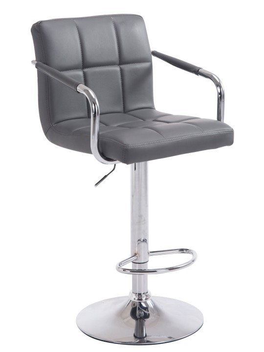 Banqueta alta Lucy V2 cromada, cinza