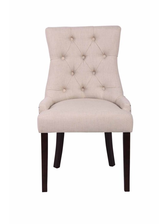 Conjunto de 2 cadeiras de jantar em tecido Aberdeen antigo, creme