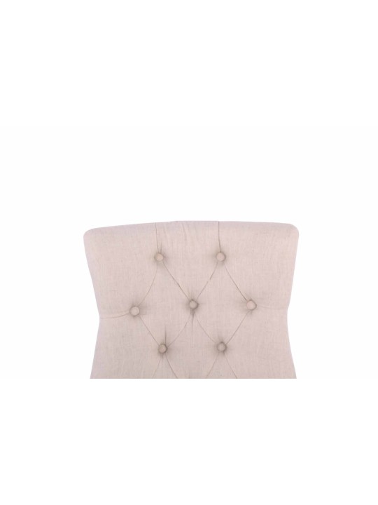 Conjunto de 2 cadeiras de jantar em tecido Aberdeen antigo, creme