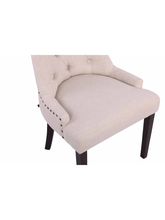 Conjunto de 2 cadeiras de jantar em tecido Aberdeen antigo, creme