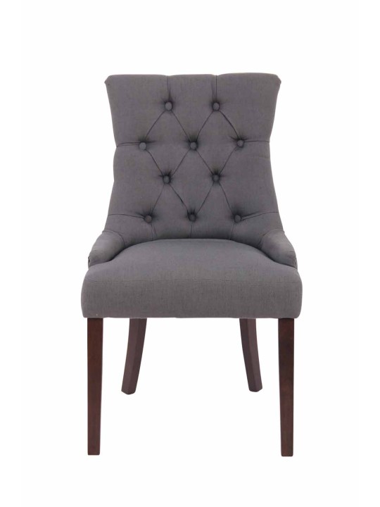 Conjunto de 2 cadeiras de jantar em tecido Aberdeen antigo, cinza escuro