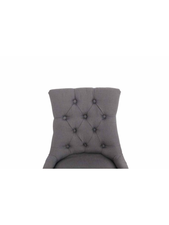 Conjunto de 2 cadeiras de jantar em tecido Aberdeen antigo, cinza escuro