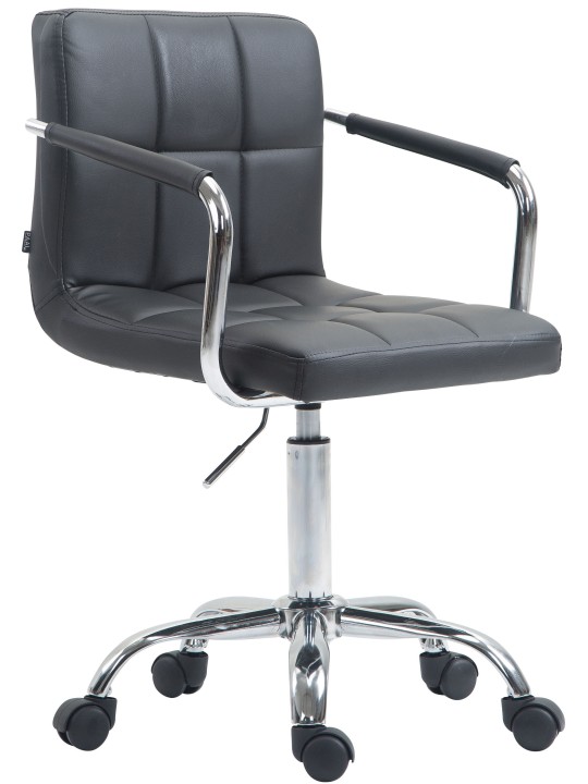 Cadeira de escritório Lucy V2 couro sintético, cinza