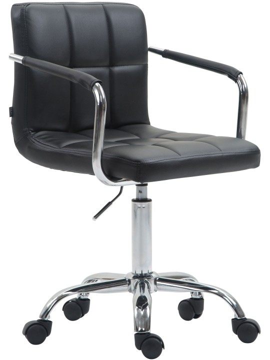 Cadeira de escritório Lucy V2 couro sintético, preto