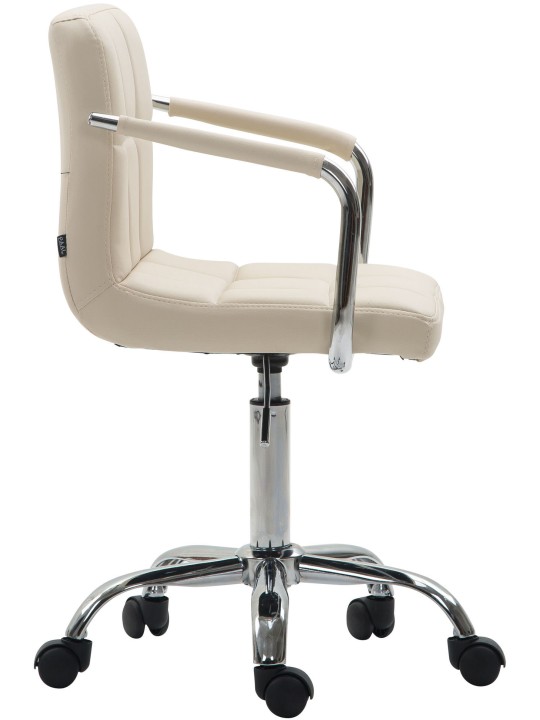 Cadeira de escritório Lucy V2 couro sintético, creme