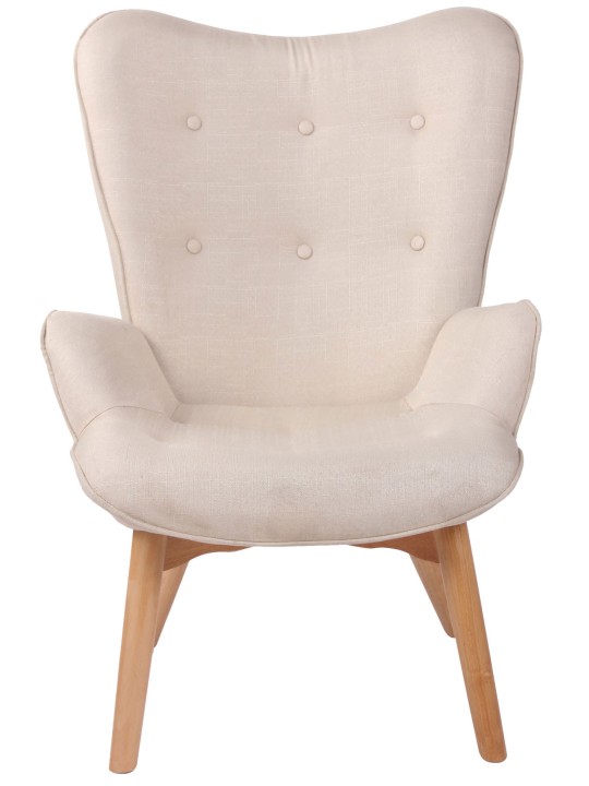 Espreguiçadeira em tecido Durham, creme