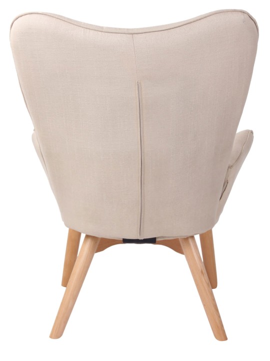 Espreguiçadeira em tecido Durham, creme