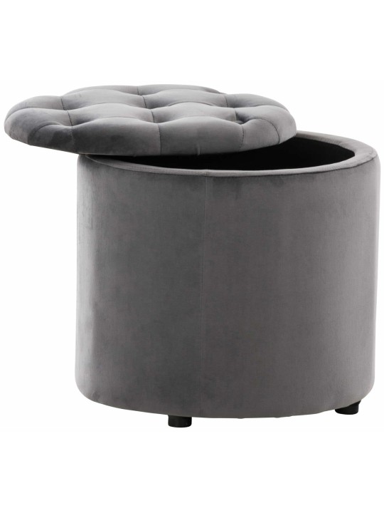 Banqueta de veludo Pantin, cinza