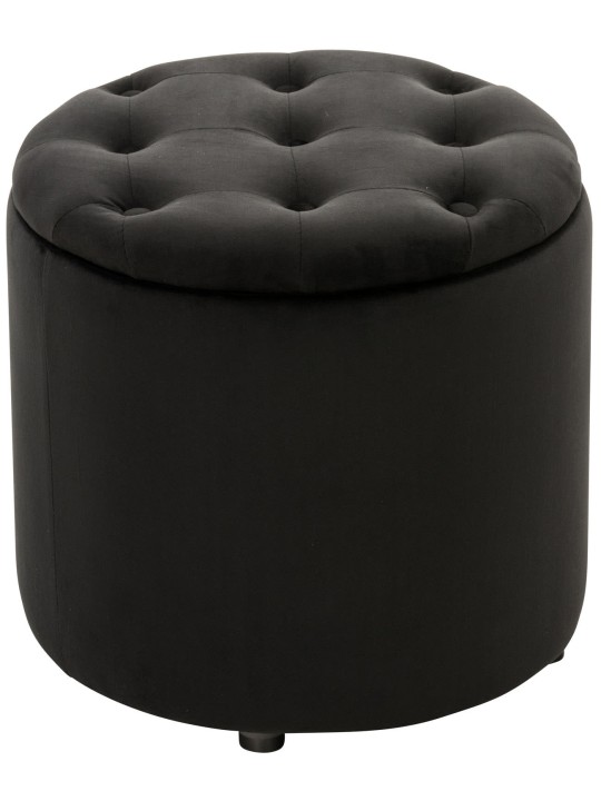 Banqueta de veludo Pantin, preto